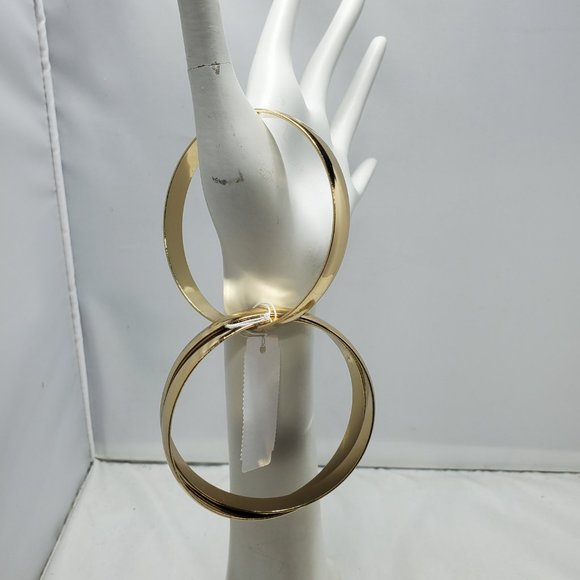 New York & Company gold trinity 3pc bangle bracelet set - Picture 5 of 6